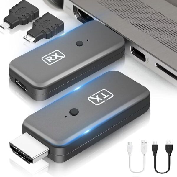 T81 Wireless HDMI Transmitter and Receiver, Plug & Play Portable Wireless HDTV Extender Kit for Streaming Video and Audio to HDTV/Projector/Monitor. (Random White or Black USB Cable) - Image 6
