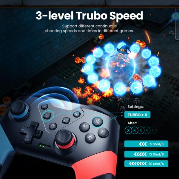 VOYEE Switch Controllers Compatible with Switch/Lite/OLED, Programming Wireless Pro Controller with Motion Control, Vibration, Wake-up, Turbo, Screenshot - Image 5