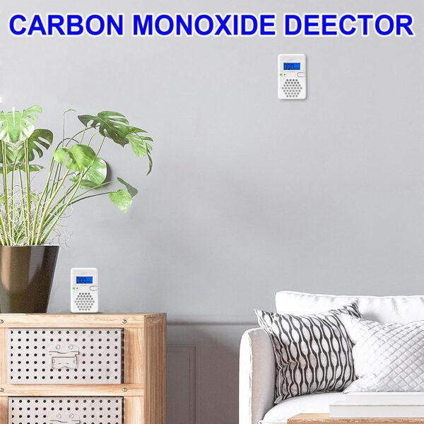 Carbon Monoxide Detector Alarm with Digital LCD Display, CO Detector Alarm with Replaceable Battery,Test-Reset Button, Low Battery Indicator, Portable,complies with UL2034(Batteries NOT Included) - Image 5