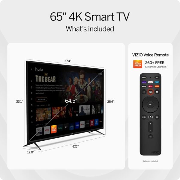 VIZIO 65-Inch V-Series 4K UHD LED Smart TV with Voice Remote, Dolby Vision, HDR10+, Alexa Compatibility, V655-J09, 2022 Model - Image 5