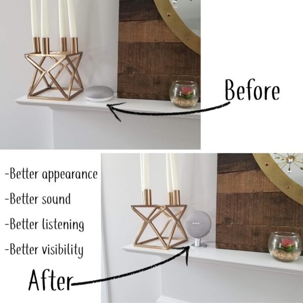 Mount Genie Pedestal for Nest Mini (2nd Gen) and Google Home Mini (1st Gen) | Improves Sound and Appearance | Cleanest Mount Holder Stand for Mini (Silver) - Image 4