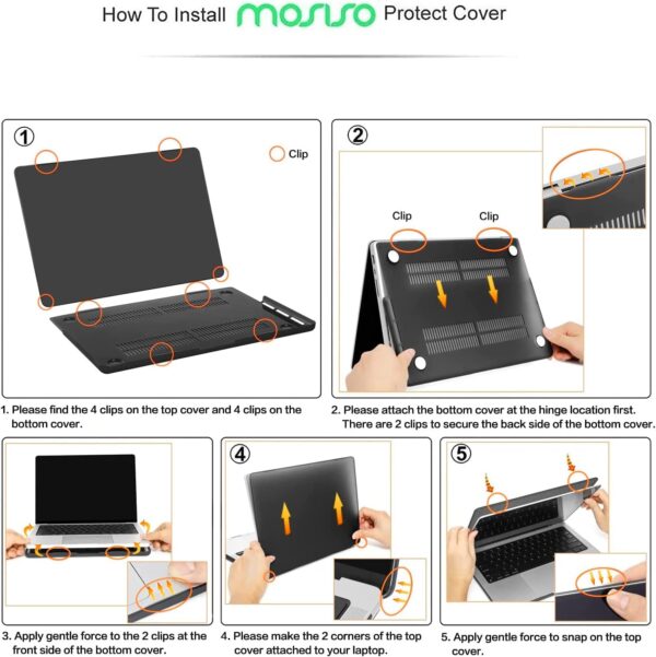 MOSISO Compatible with MacBook Pro 14 inch Case 2025 2024 2023 2022 2021 M4 M3 M2 M1 A3112 A3185 A3401 A2918 A2992 A2779 A2442, Plastic Hard Shell&Keyboard Cover&Screen Film&Pouch, Transparent - Image 4