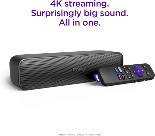 Roku Streambar SE | 2-in-1 TV Soundbar with Built-in 4K/HD/HDR Streaming, Premium Speakers, & Enhanced Speech Clarity for Crisp, Clear Dialogue - Quick Guided Simple Setup - Image 3