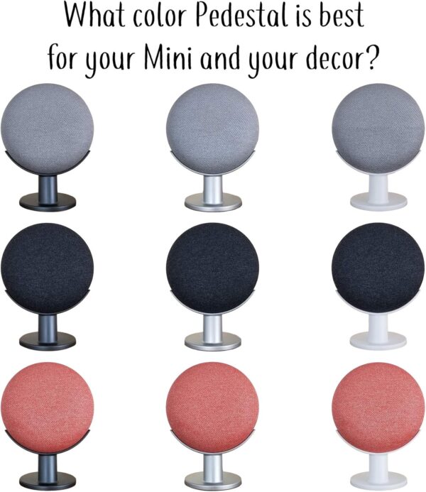 Mount Genie Pedestal for Nest Mini (2nd Gen) and Google Home Mini (1st Gen) | Improves Sound and Appearance | Cleanest Mount Holder Stand for Mini (Silver) - Image 8