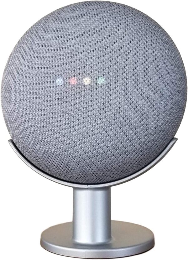 Mount Genie Pedestal for Nest Mini (2nd Gen) and Google Home Mini (1st Gen) | Improves Sound and Appearance | Cleanest Mount Holder Stand for Mini (Silver) - Image 2