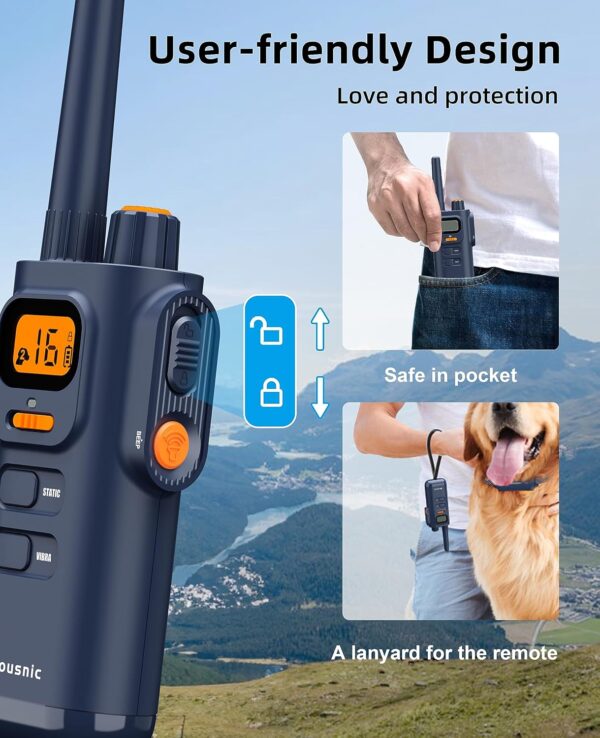 Bousnic Dog Shock Collar with Remote - [New Edition] 4000FT Dog Training Collar for Large Medium Small Dogs (8-120lbs) Rechargeable E Collar with Beep, Vibration, Safe Shock - Image 6