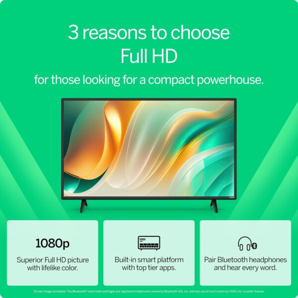 VIZIO 40-inch Full HD 1080p Smart TV with DTS Virtual: X, Alexa Compatibility, Chromecast Built-in, Bluetooth Headphone Capable, (VFD40M-08 New) (Renewed) - Image 4