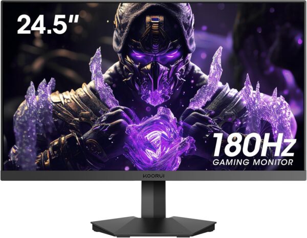 KOORUI Gaming Monitor 25-inch, 180Hz FHD 1080p Computer Monitor, 1ms GTG, Adaptive G-Sync, FreeSync Premium, 3 Sides Frameless, HDMI x 2, DisplayPort, Black - Image 2