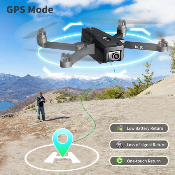 GPS Drone with Camera for Adults 4K SONY IMX Camera,Brushless AIdrone with Auto Return Home,Under 250g,Drones for Adults 5GHz Wifi FPV Video drone for Beginner,RC Quadcopter with Smart APP,Follow Me - Image 4