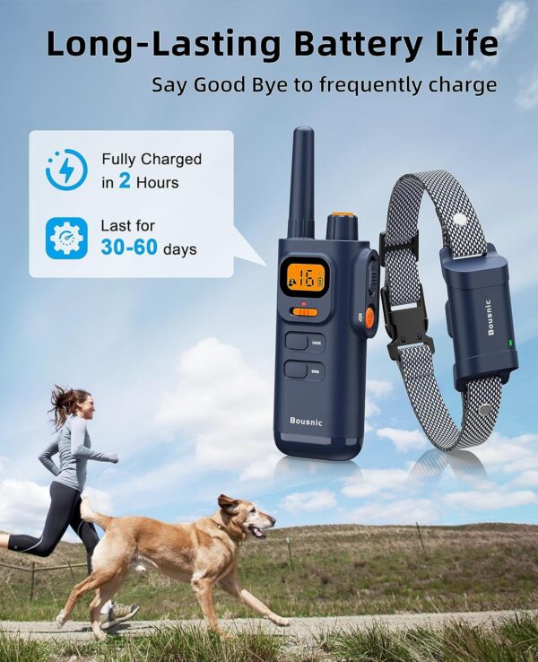 Bousnic Dog Shock Collar with Remote - [New Edition] 4000FT Dog Training Collar for Large Medium Small Dogs (8-120lbs) Rechargeable E Collar with Beep, Vibration, Safe Shock - Image 7
