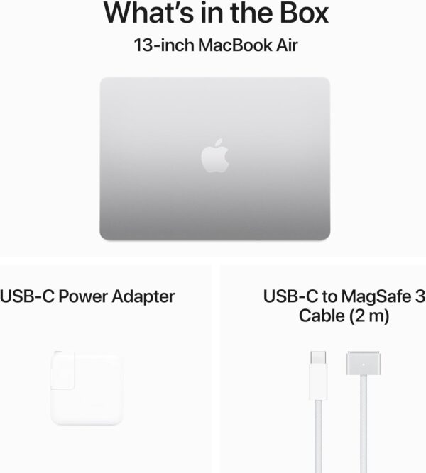 Apple 2024 MacBook Air 13-inch Laptop with M3 chip: Built for Apple Intelligence, 13.6-inch Liquid Retina Display, 8GB Unified Memory, 256GB SSD Storage, Backlit Keyboard, Touch ID; Silver - Image 8