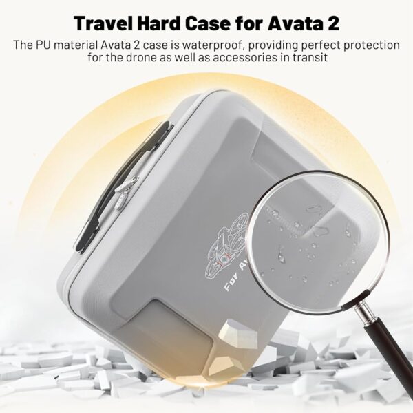 Avata 2 Hard Case, Waterproof Carrying Case Portable Travel Bag for DJI Avata 2 Fly More Combo with DJI Goggles 3/RC Motion 3/FPV Remote Controller 3 Accessories - Image 4