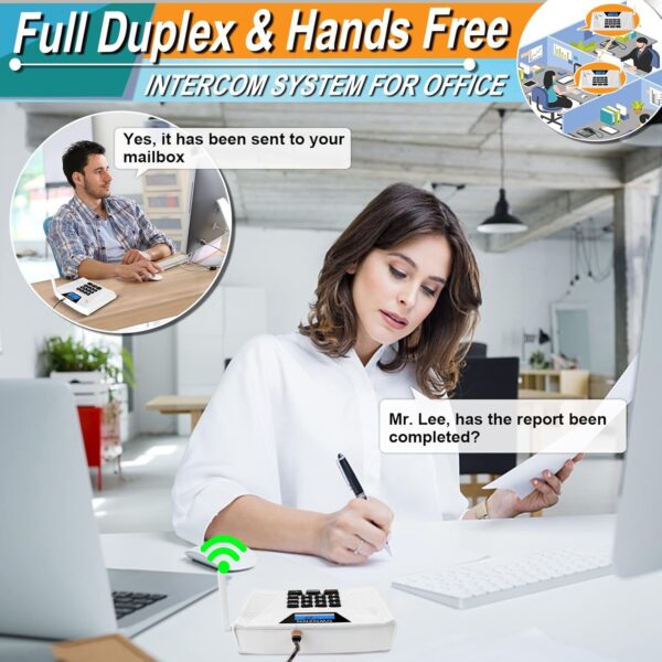Wireless Intercom System for Home & Office - Upgraded 2024, 5300 Feet Range, Real Time Two Way Communication, Group Call, Full Duplex (4 Pack) - Image 6