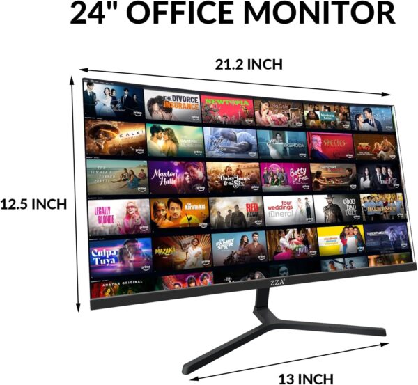 ZZA 24 Inch Curved Monitor, FHD 1920×1080P 100Hz, 120% sRGB, Ultra-Thin Bezel Design, Low Blue Light & Flicker-Free, Computer Monitor for Home, Office, School (HDMI, VGA)-Black - Image 7