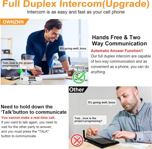 Wireless Intercom System for Home & Office - Upgraded 2024, 5300 Feet Range, Real Time Two Way Communication, Group Call, Full Duplex (4 Pack) - Image 5