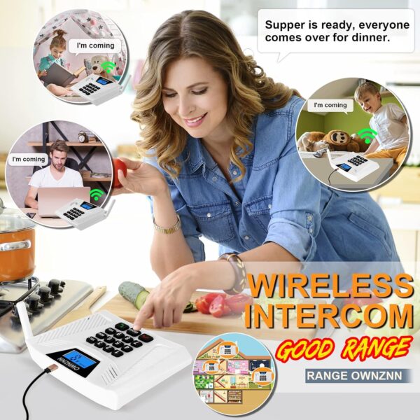 Wireless Intercom System for Home & Office - Upgraded 2024, 5300 Feet Range, Real Time Two Way Communication, Group Call, Full Duplex (4 Pack) - Image 8