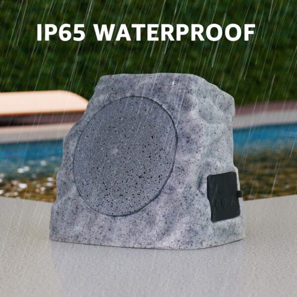 2-Pack Solar Powered Rock Speakers Outdoor Water-Resistant with 3 Mode Lights and Pair Function USB Rechargeable for Patio Garden Party Pool Outside(Two) - Image 7