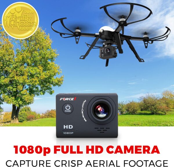 Force1 F100GP Drone with Camera for Adults or Teens- GoPro Compatible RC Drone with 1080p HD Video Camera Long Range Brushless Quadcopter with Remote Control, 2 Drone Batteries, 3 Drone Shells - Image 3
